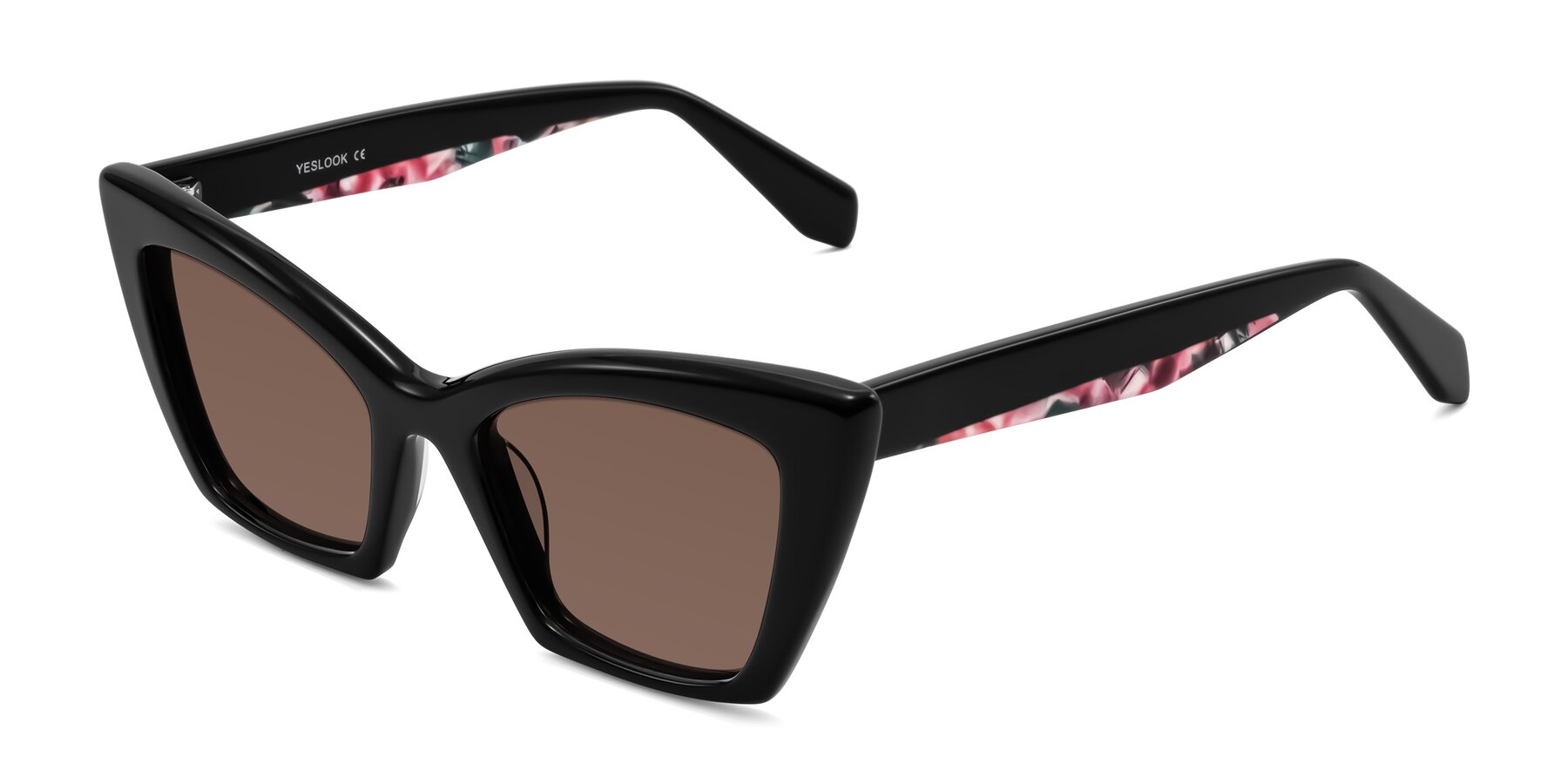 Angle of Wayar in Black with Brown Tinted Lenses