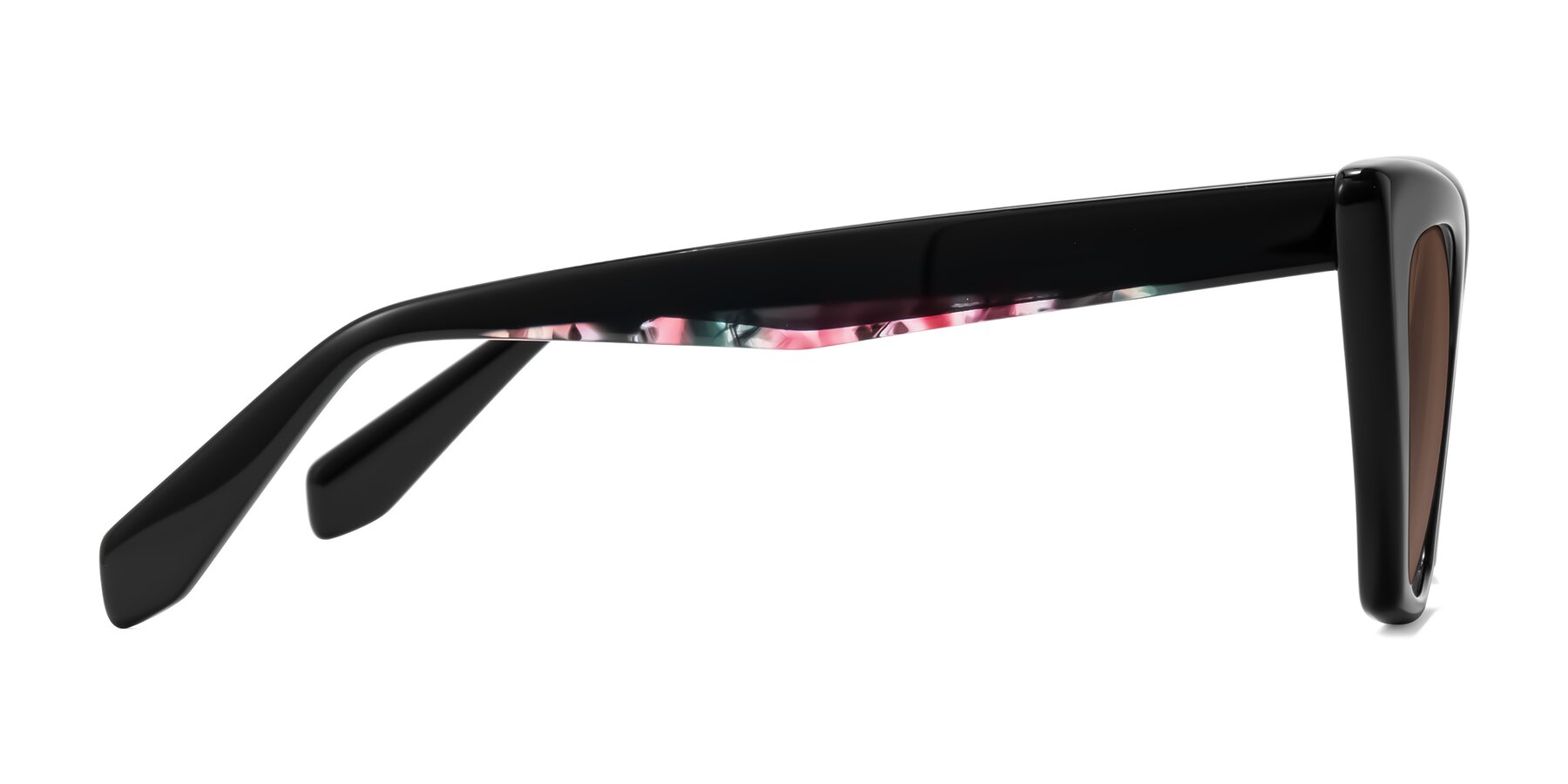 Side of Wayar in Black with Brown Tinted Lenses