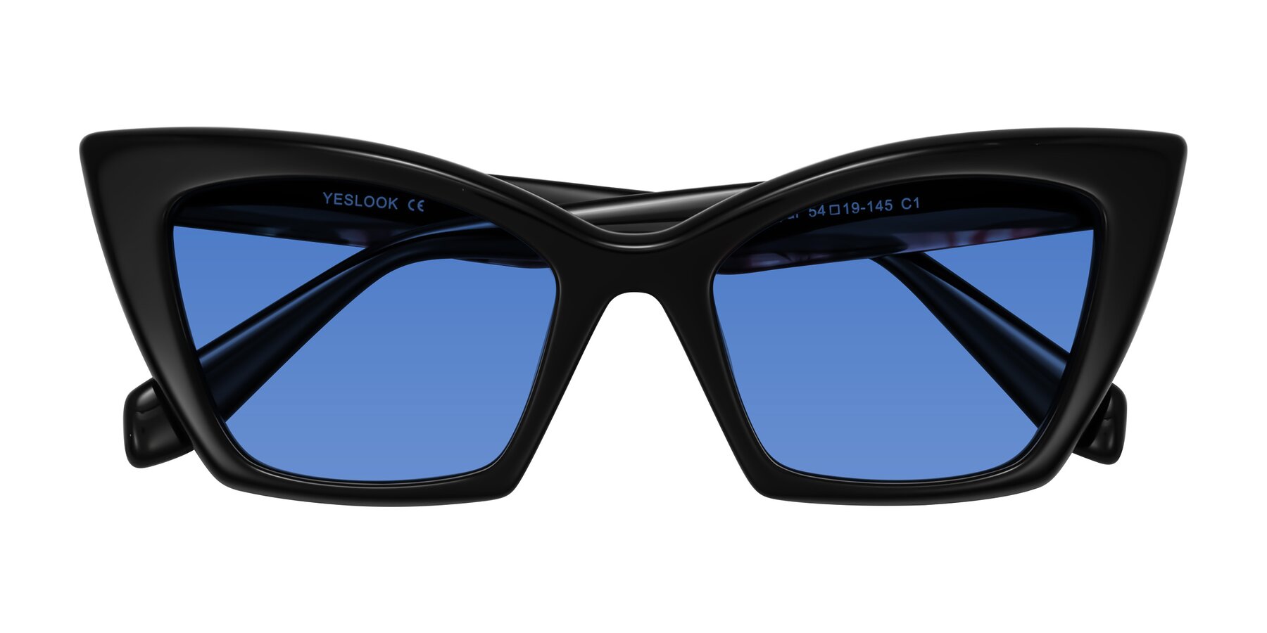 Folded Front of Wayar in Black with Blue Tinted Lenses