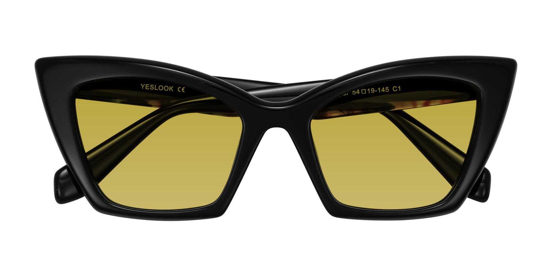 Folded Front of Wayar in Black with Champagne Tinted Lenses