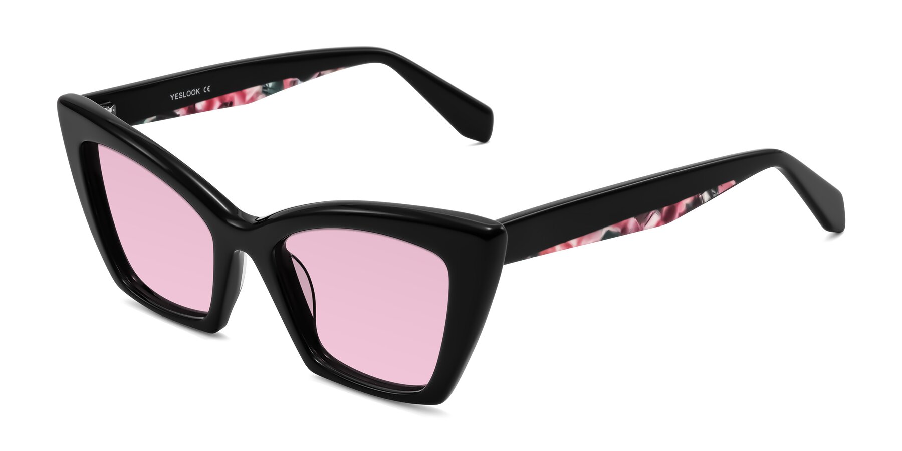 Angle of Wayar in Black with Light Wine Tinted Lenses