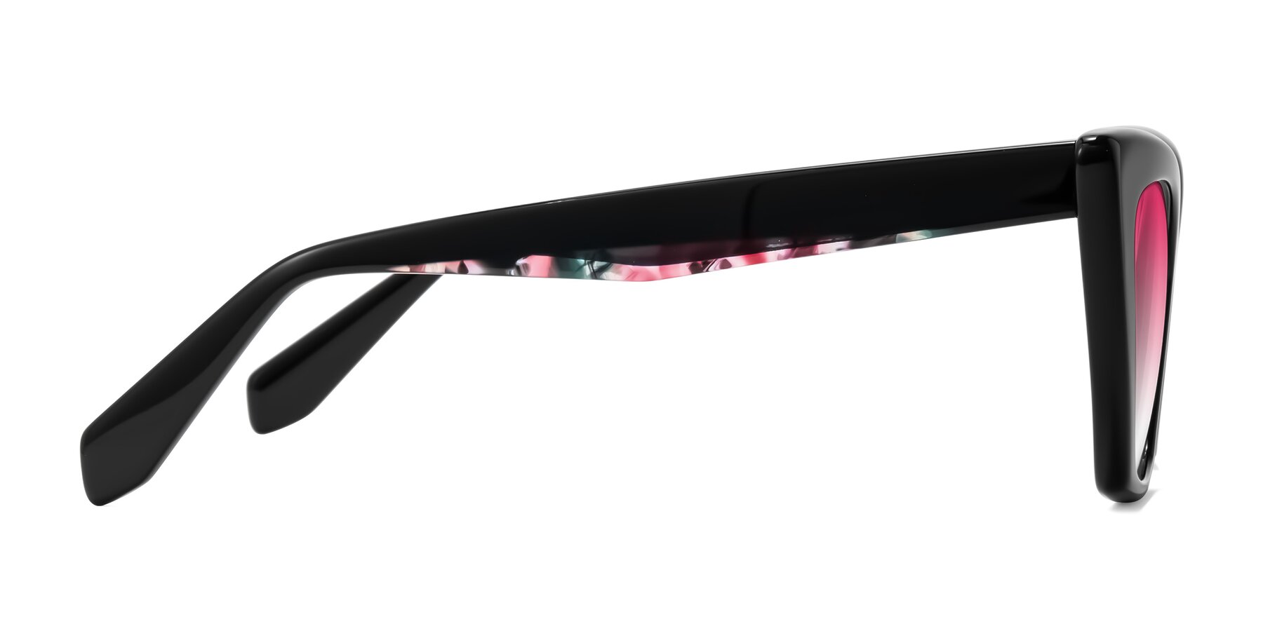 Side of Wayar in Black with Pink Gradient Lenses