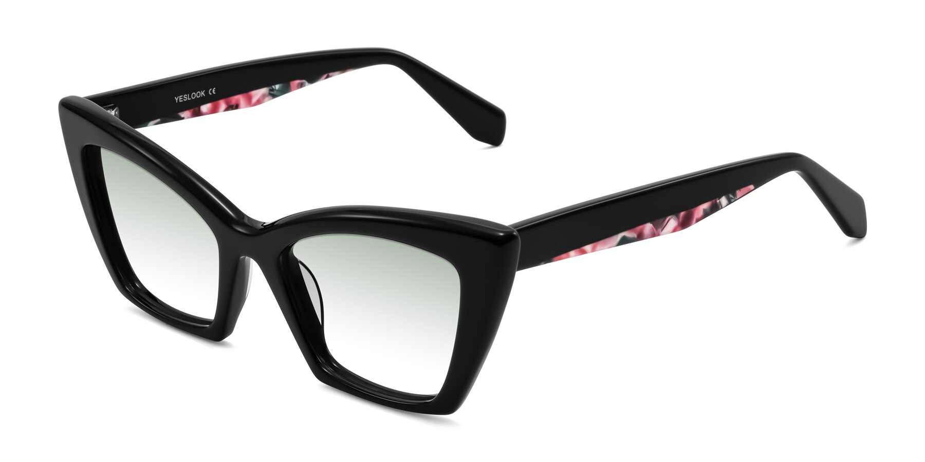 Angle of Wayar in Black with Green Gradient Lenses
