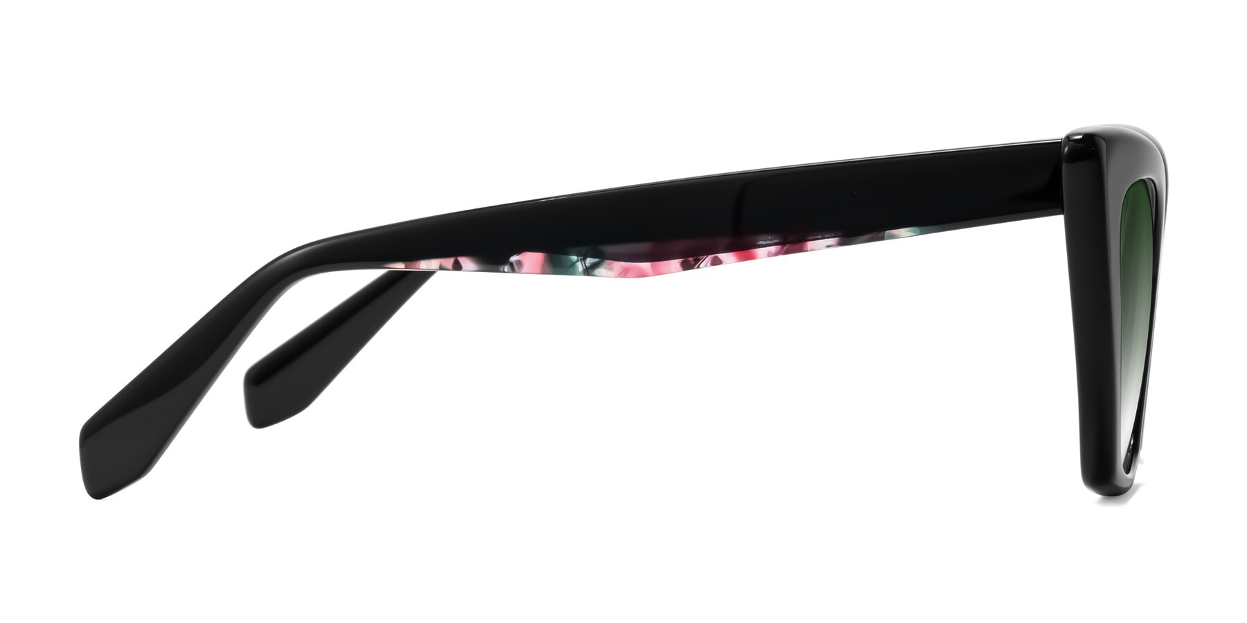 Side of Wayar in Black with Green Gradient Lenses