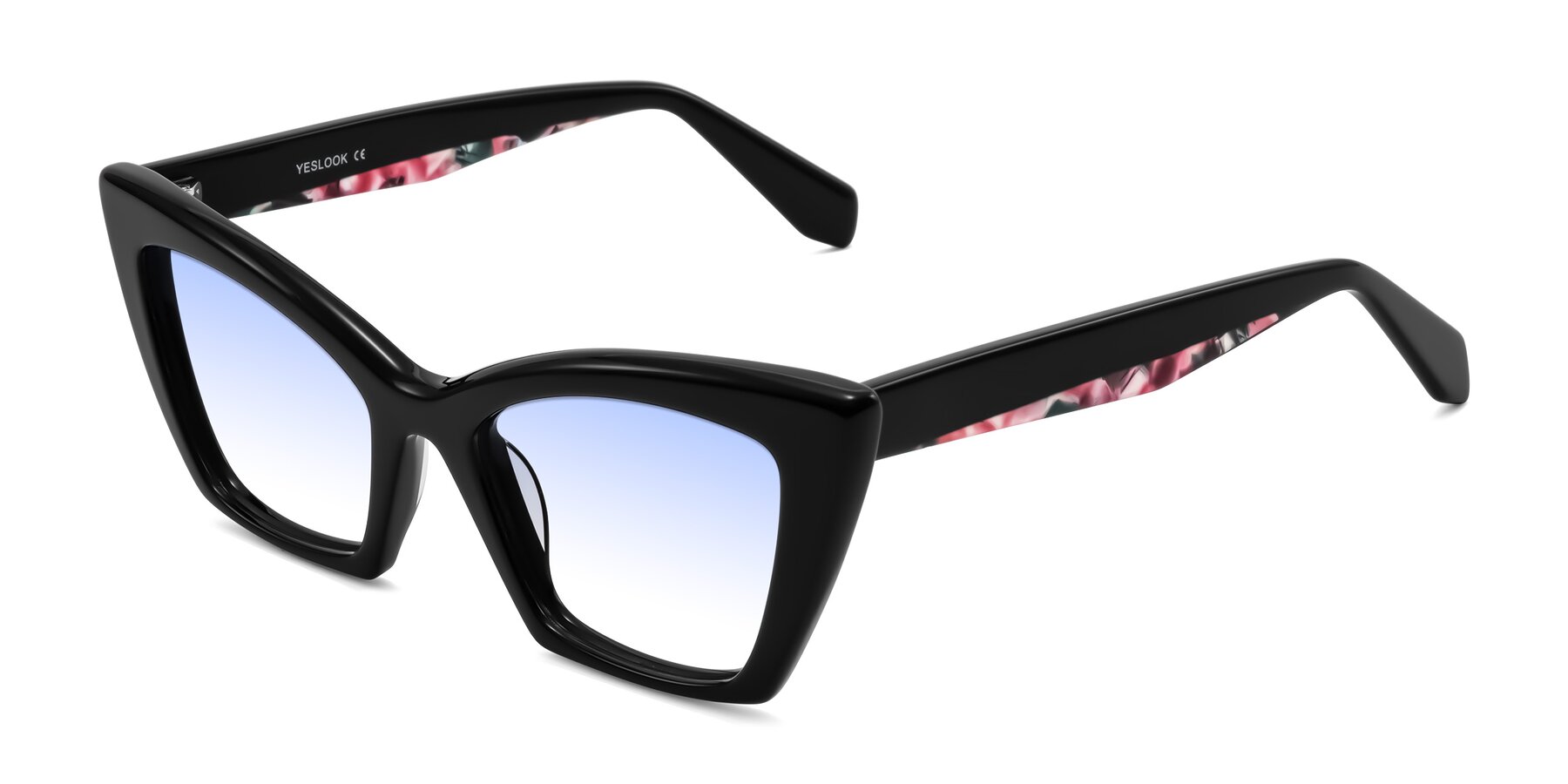 Angle of Wayar in Black with Blue Gradient Lenses