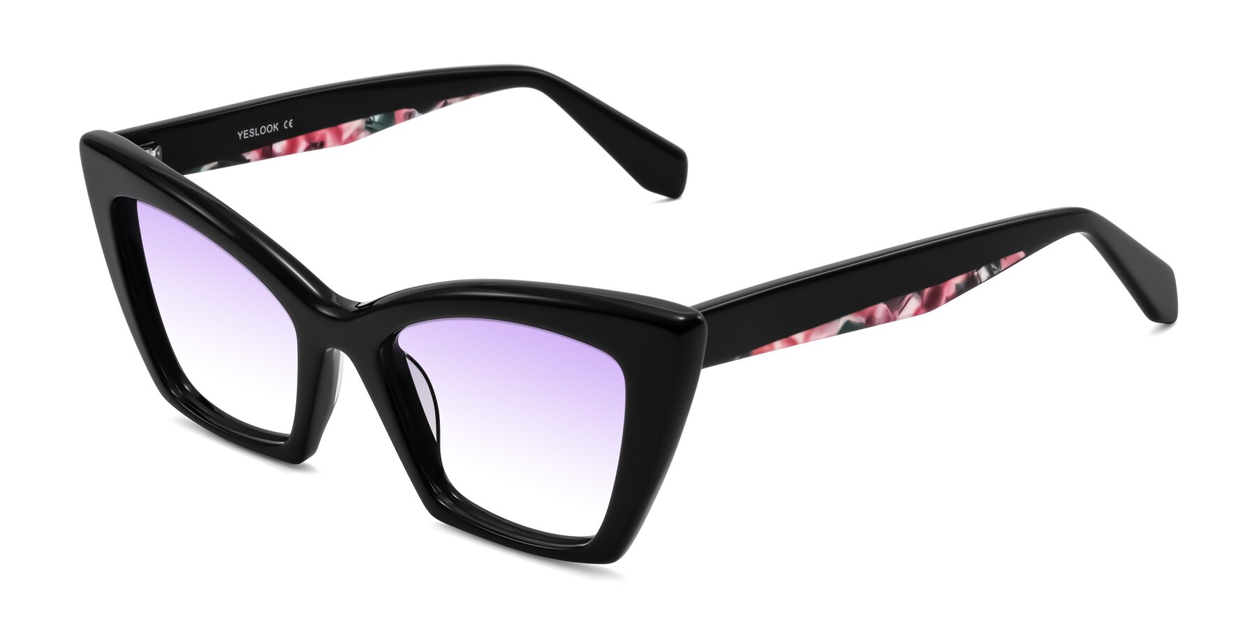 Angle of Wayar in Black with Purple Gradient Lenses
