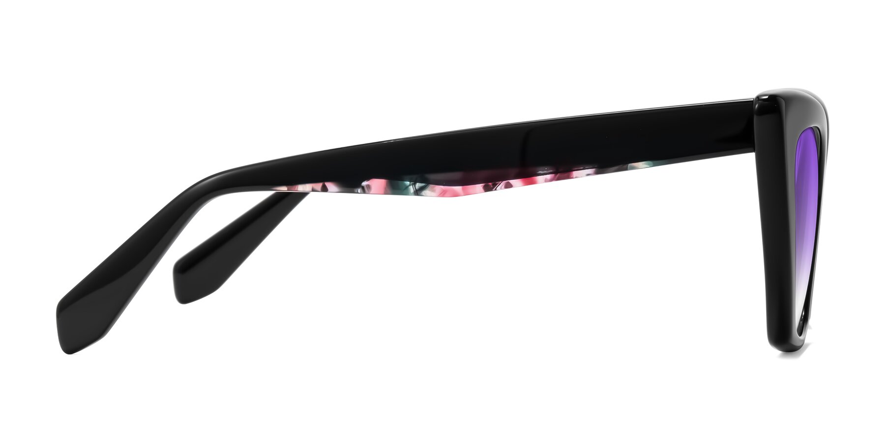 Side of Wayar in Black with Purple Gradient Lenses