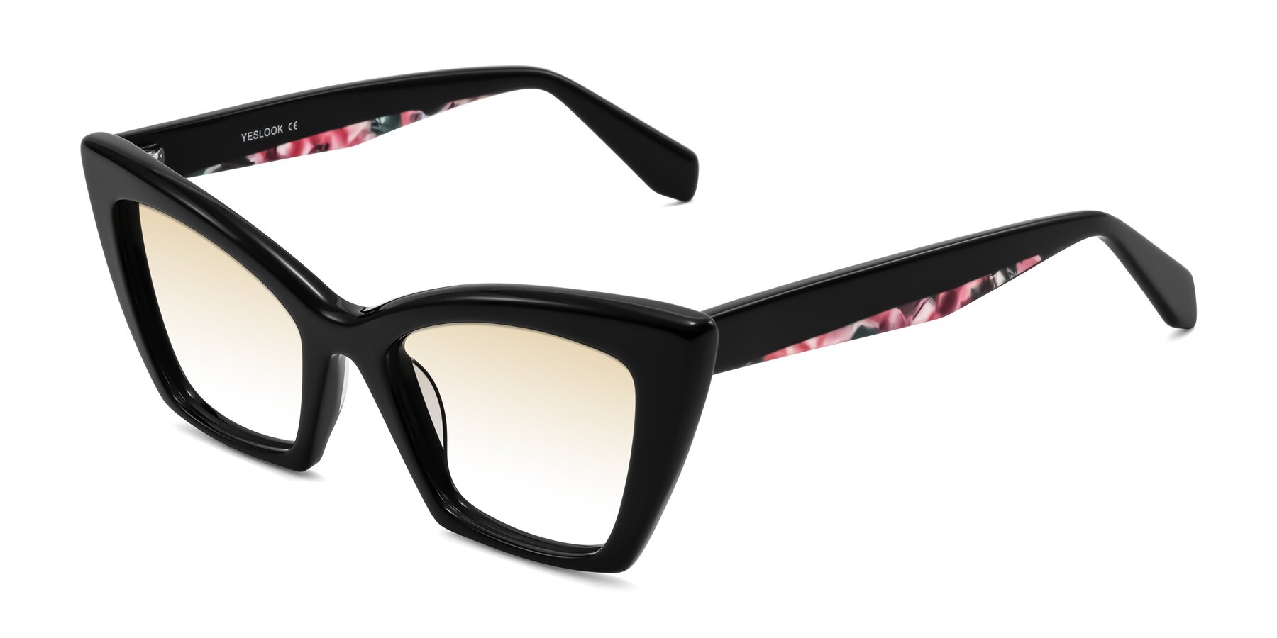 Angle of Wayar in Black with Champagne Gradient Lenses