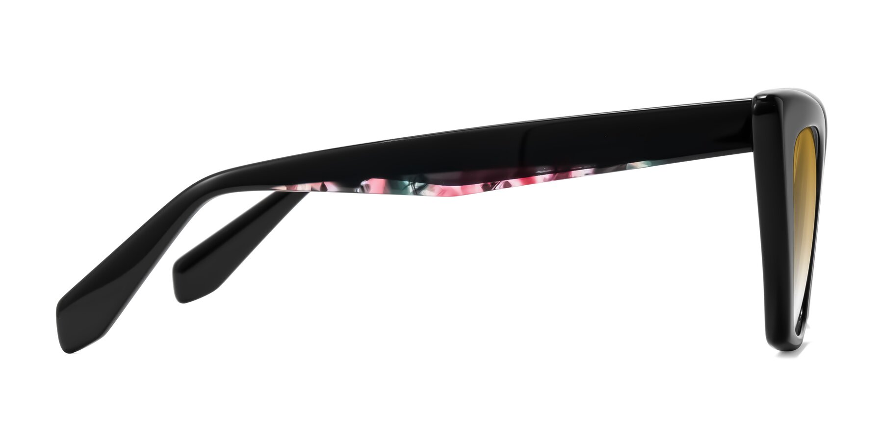 Side of Wayar in Black with Champagne Gradient Lenses