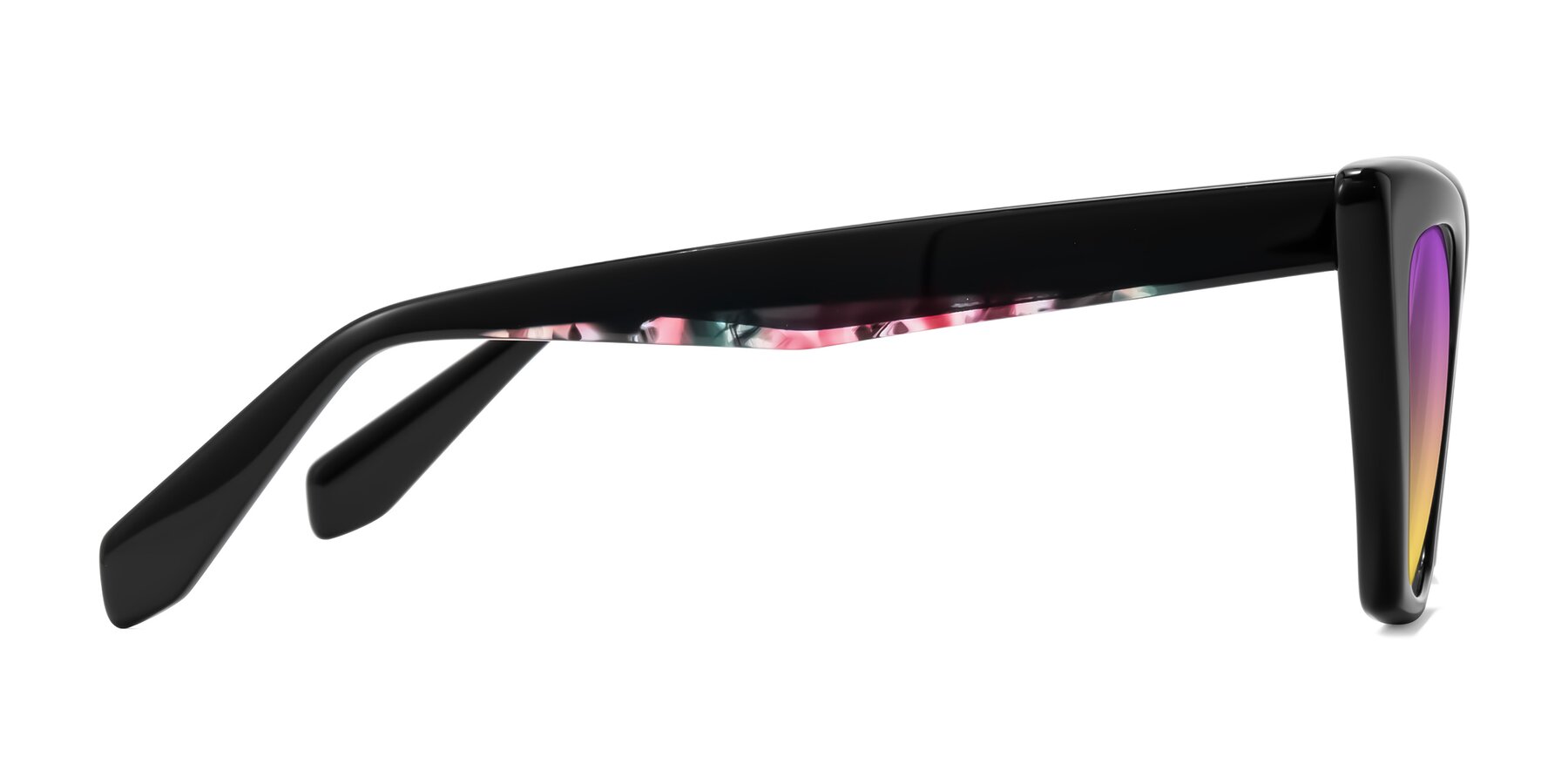 Side of Wayar in Black with Purple / Yellow Gradient Lenses