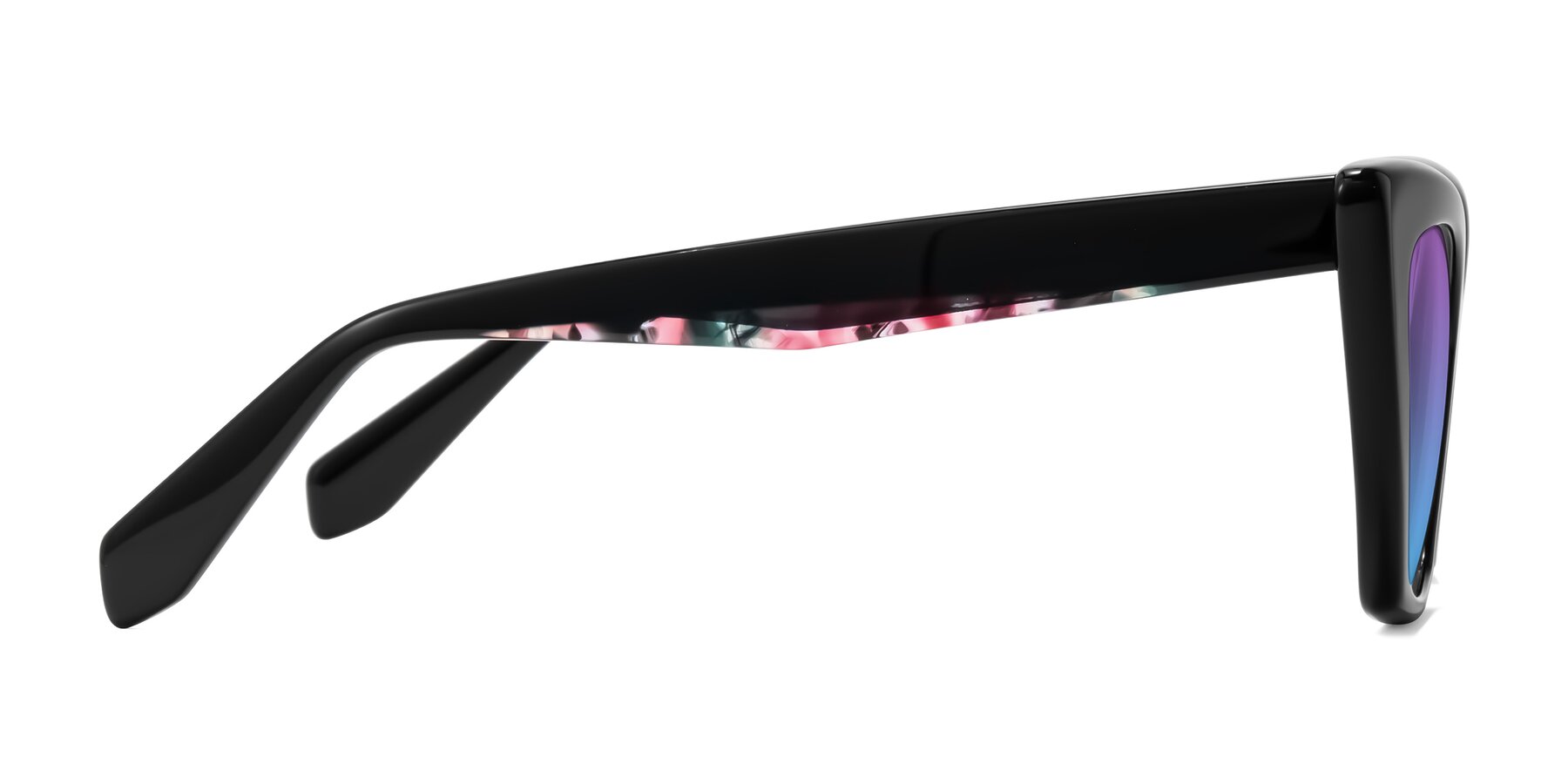 Side of Wayar in Black with Purple / Blue Gradient Lenses
