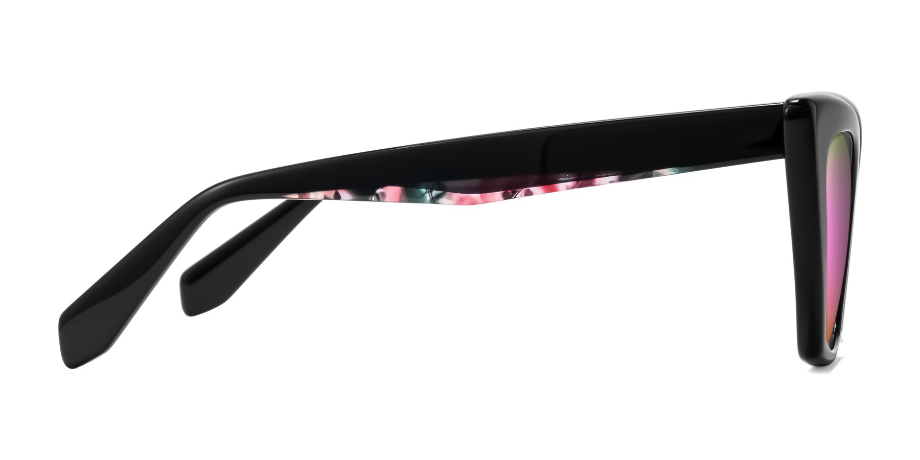 Side of Wayar in Black with Pink Mirrored Lenses