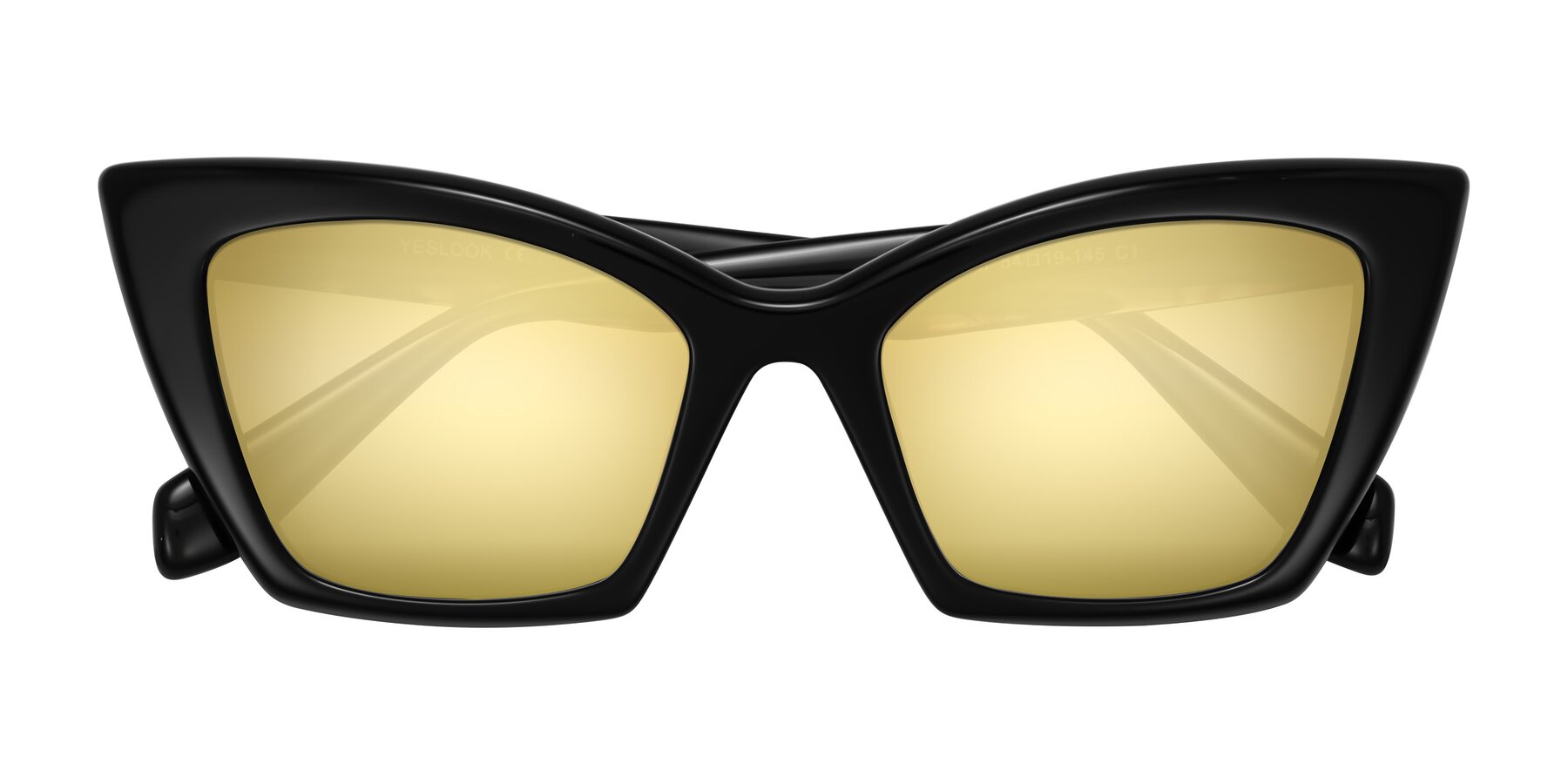 Folded Front of Wayar in Black with Gold Mirrored Lenses