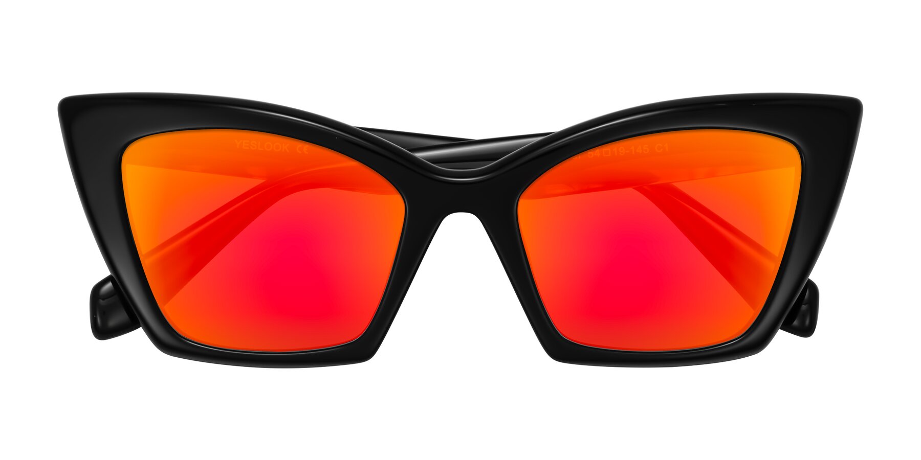 Folded Front of Wayar in Black with Red Gold Mirrored Lenses