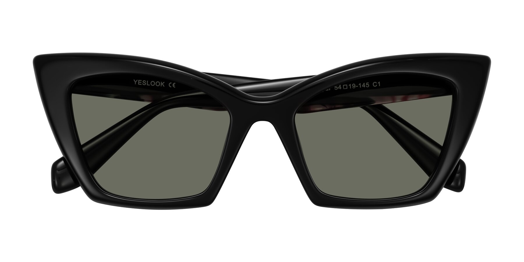 Folded Front of Wayar in Black with Gray Polarized Lenses