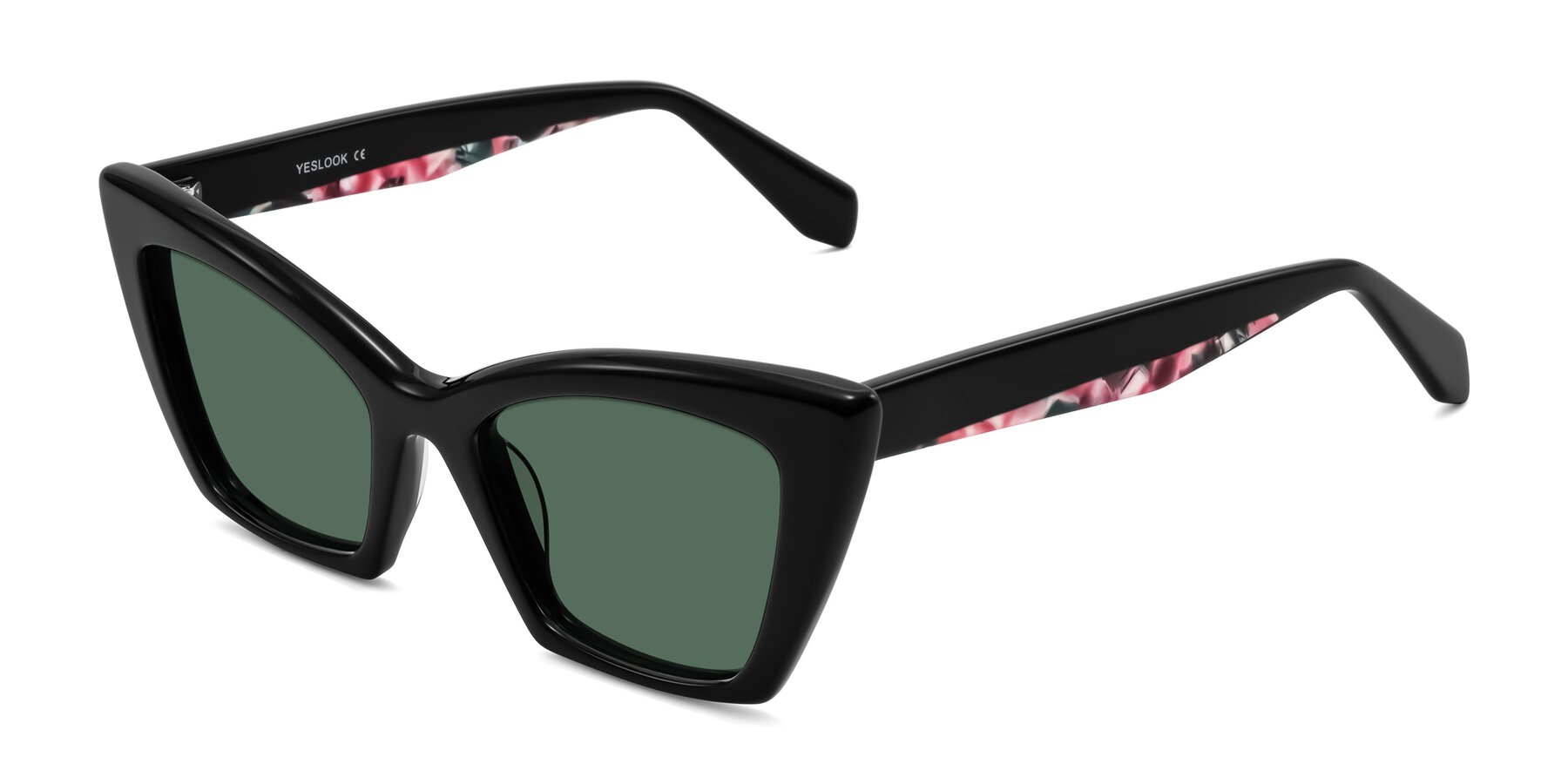 Angle of Wayar in Black with Green Polarized Lenses