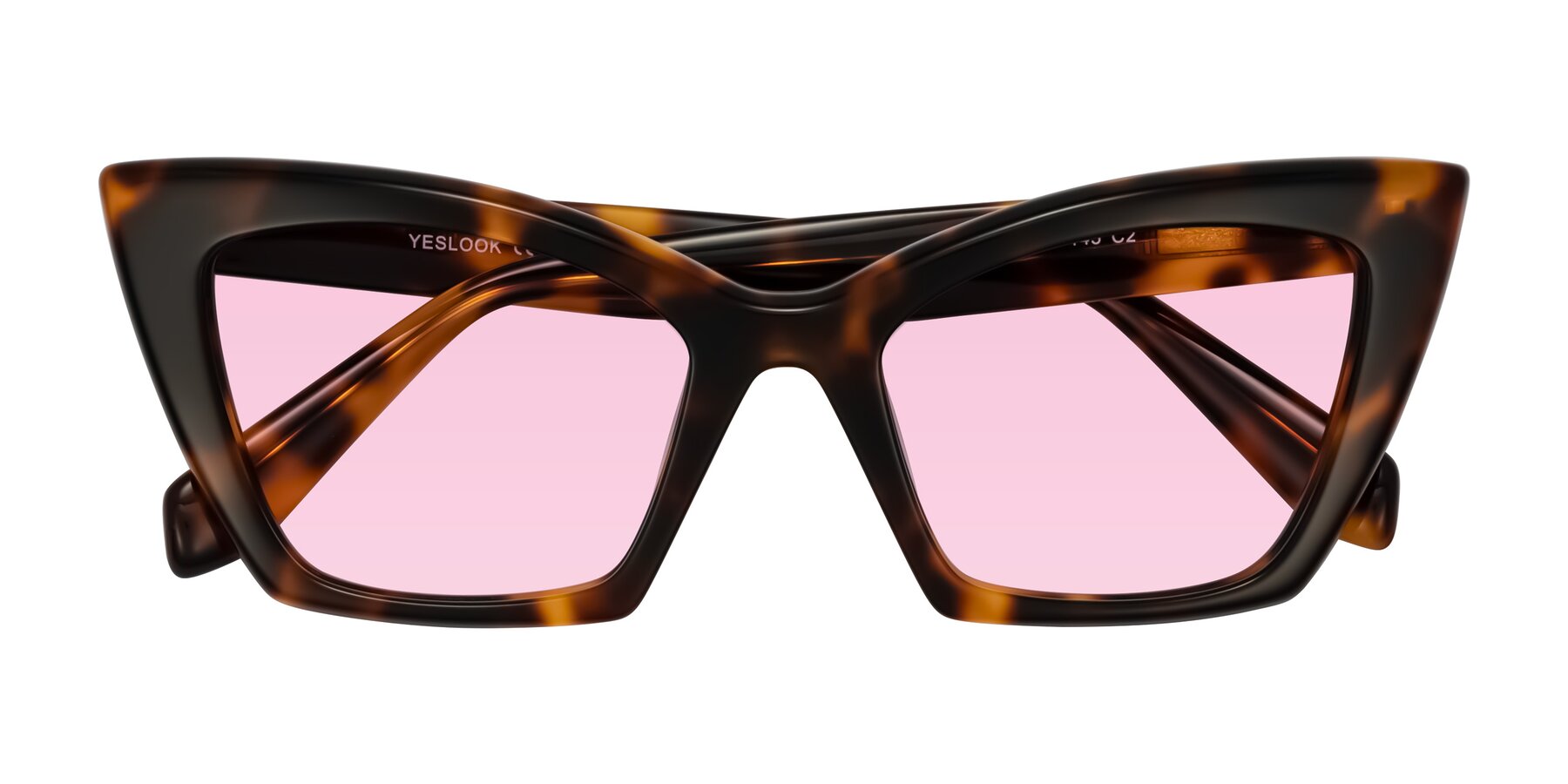 Folded Front of Wayar in Tortoise with Light Pink Tinted Lenses