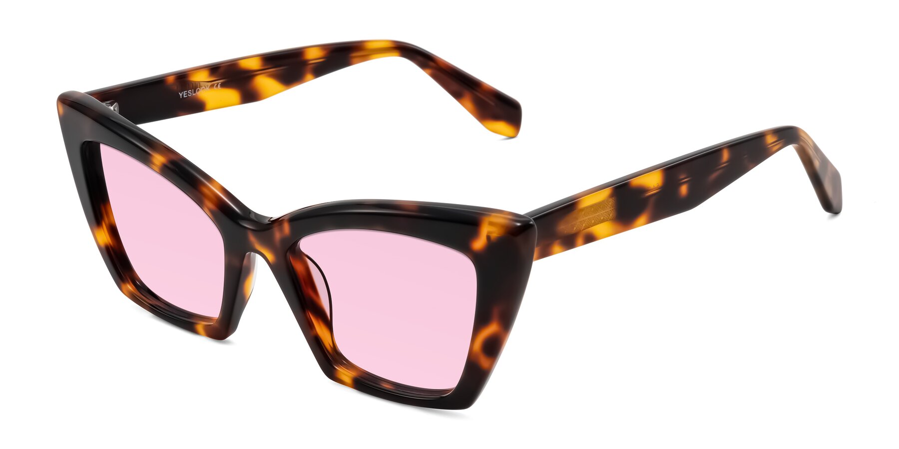 Angle of Wayar in Tortoise with Light Pink Tinted Lenses