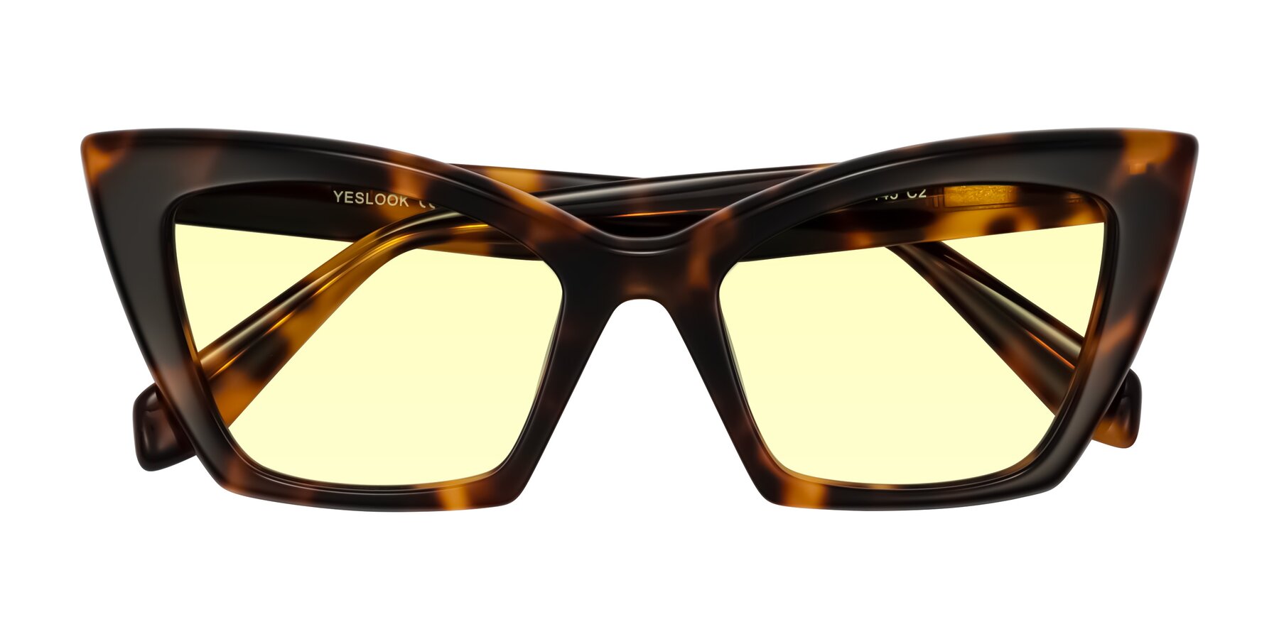 Folded Front of Wayar in Tortoise with Light Yellow Tinted Lenses