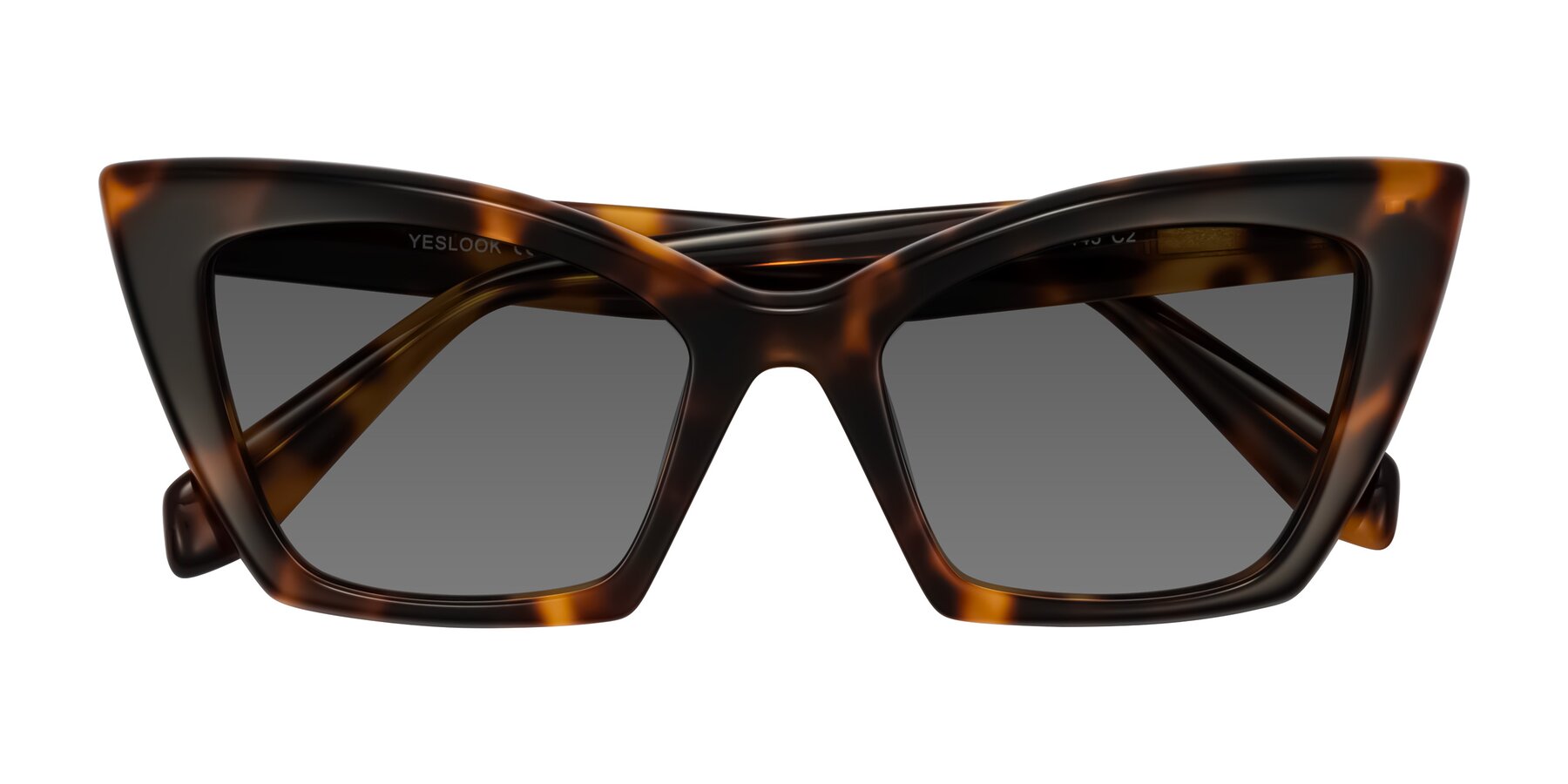 Folded Front of Wayar in Tortoise with Medium Gray Tinted Lenses