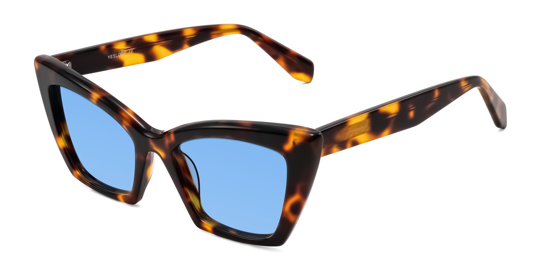 Angle of Wayar in Tortoise with Medium Blue Tinted Lenses