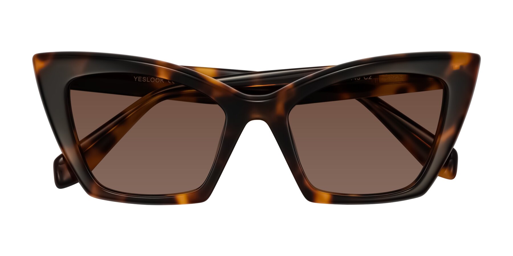 Folded Front of Wayar in Tortoise with Brown Tinted Lenses