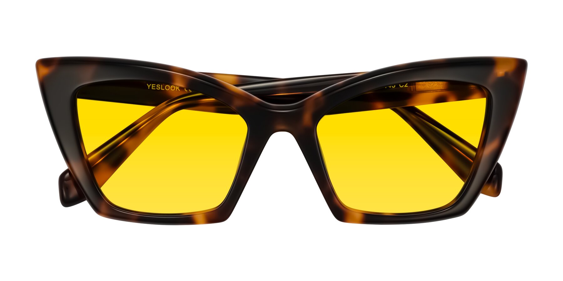 Folded Front of Wayar in Tortoise with Yellow Tinted Lenses