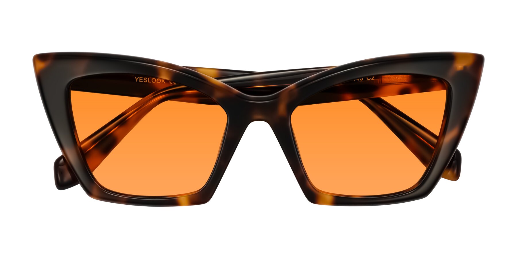 Folded Front of Wayar in Tortoise with Orange Tinted Lenses