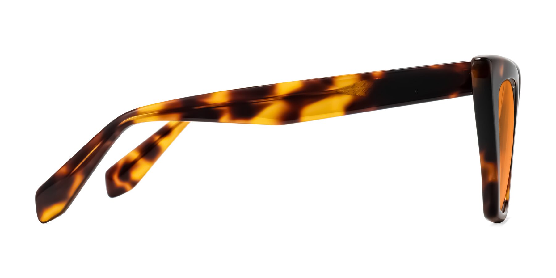 Side of Wayar in Tortoise with Orange Tinted Lenses