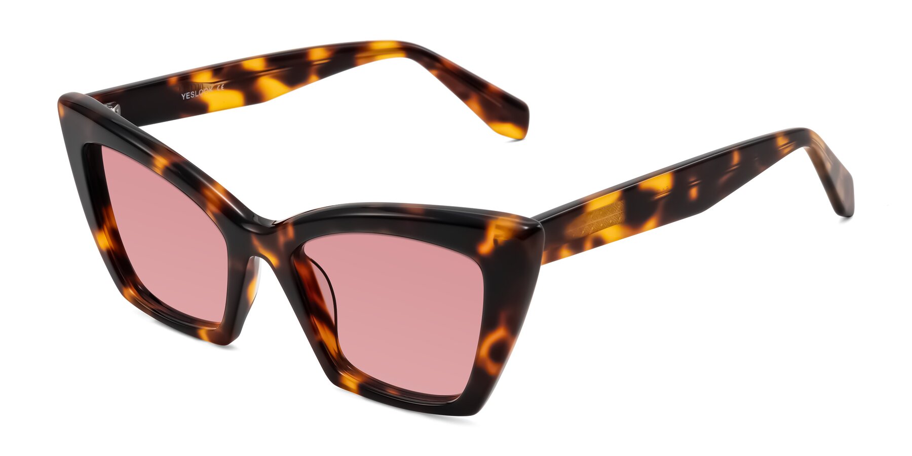 Angle of Wayar in Tortoise with Medium Garnet Tinted Lenses