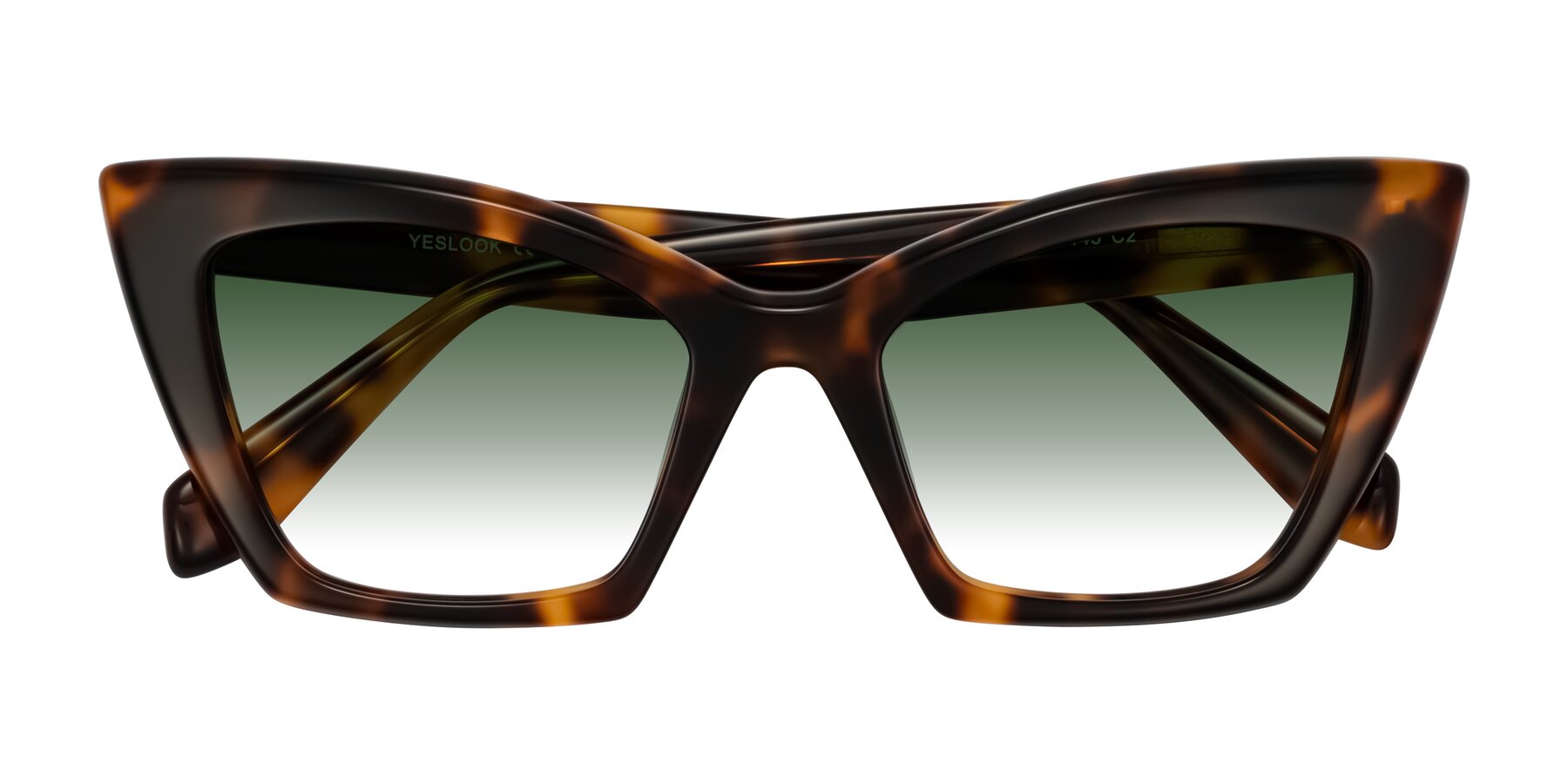 Folded Front of Wayar in Tortoise with Green Gradient Lenses