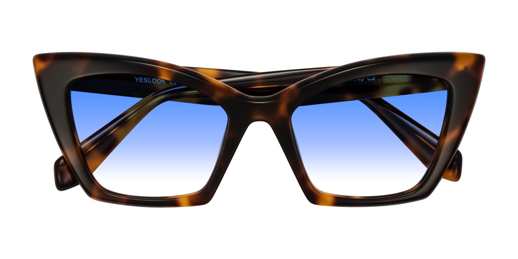 Folded Front of Wayar in Tortoise with Blue Gradient Lenses