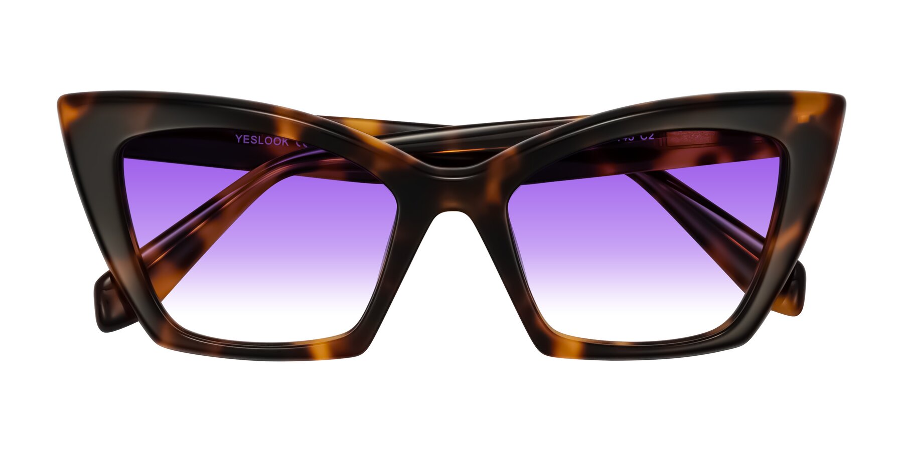 Folded Front of Wayar in Tortoise with Purple Gradient Lenses