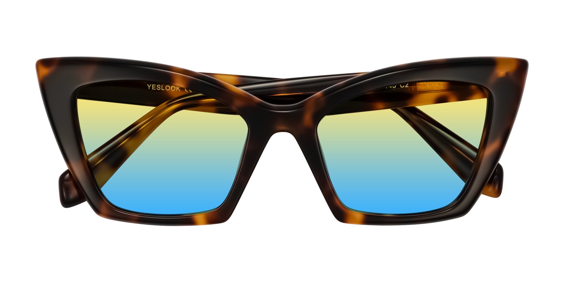 Folded Front of Wayar in Tortoise with Yellow / Blue Gradient Lenses