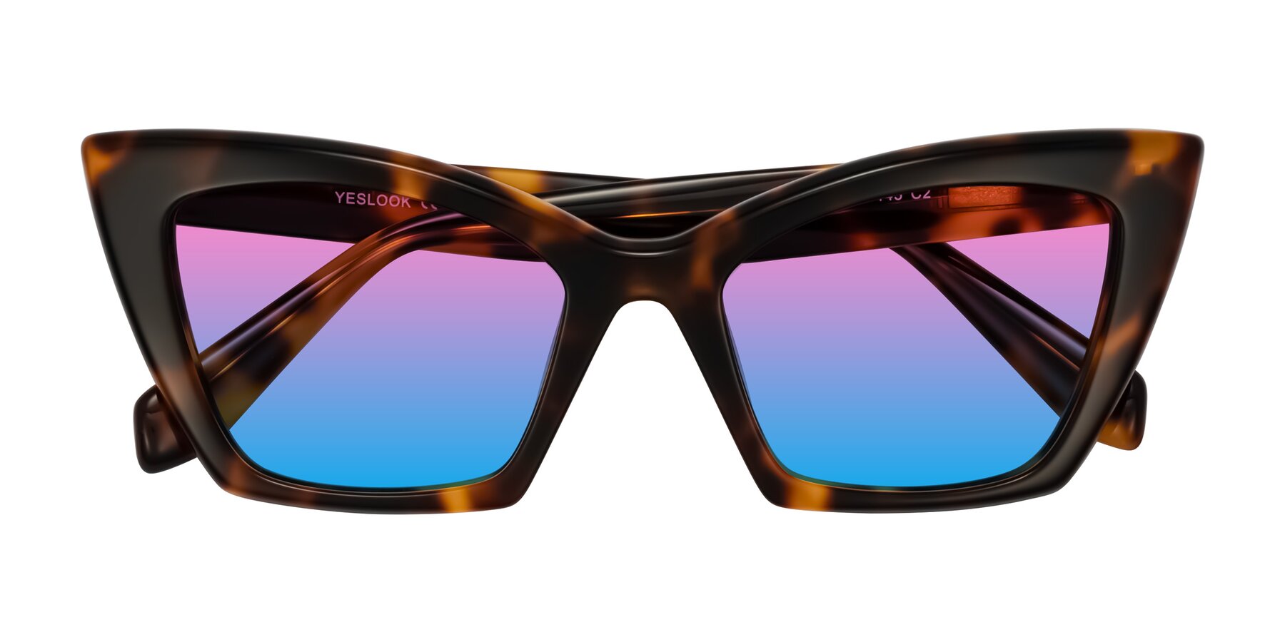 Folded Front of Wayar in Tortoise with Pink / Blue Gradient Lenses