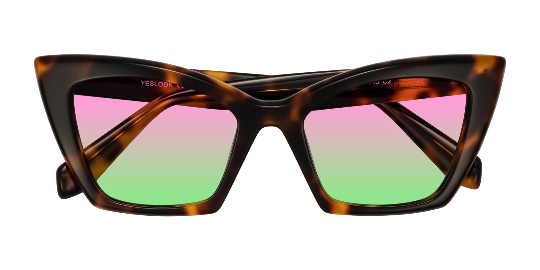 Folded Front of Wayar in Tortoise with Pink / Green Gradient Lenses