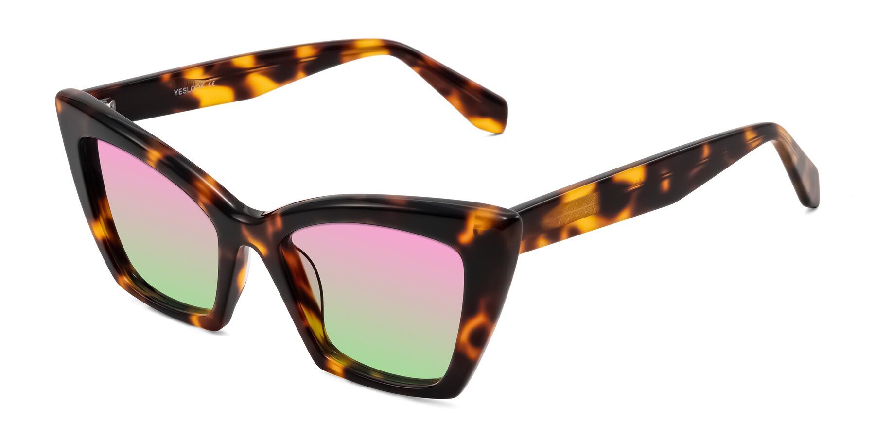 Angle of Wayar in Tortoise with Pink / Green Gradient Lenses