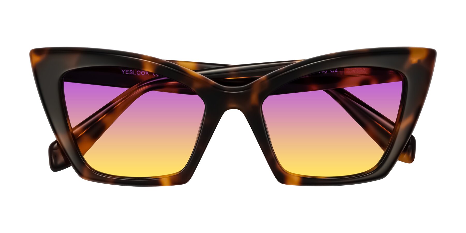 Folded Front of Wayar in Tortoise with Purple / Yellow Gradient Lenses