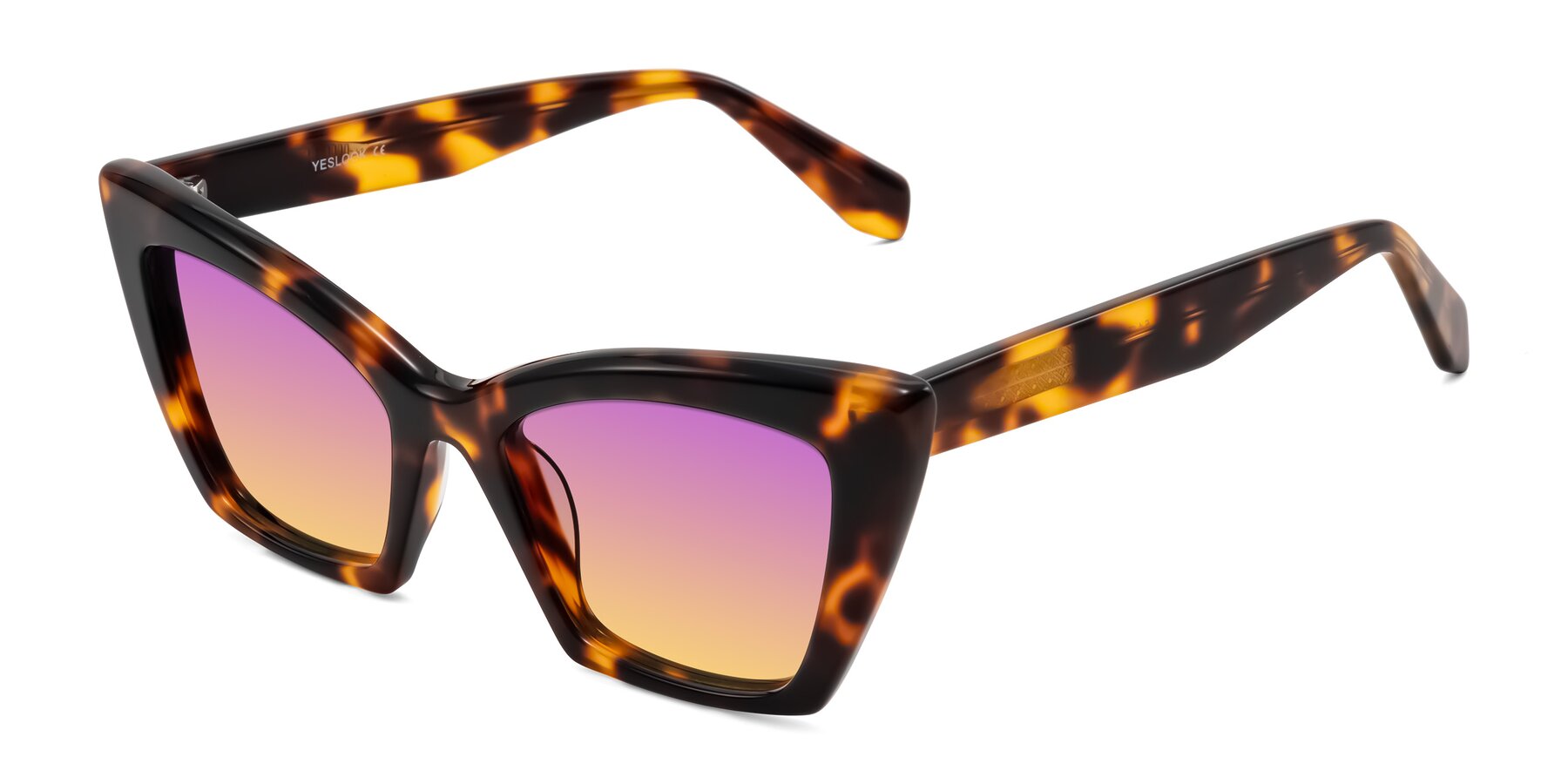Angle of Wayar in Tortoise with Purple / Yellow Gradient Lenses