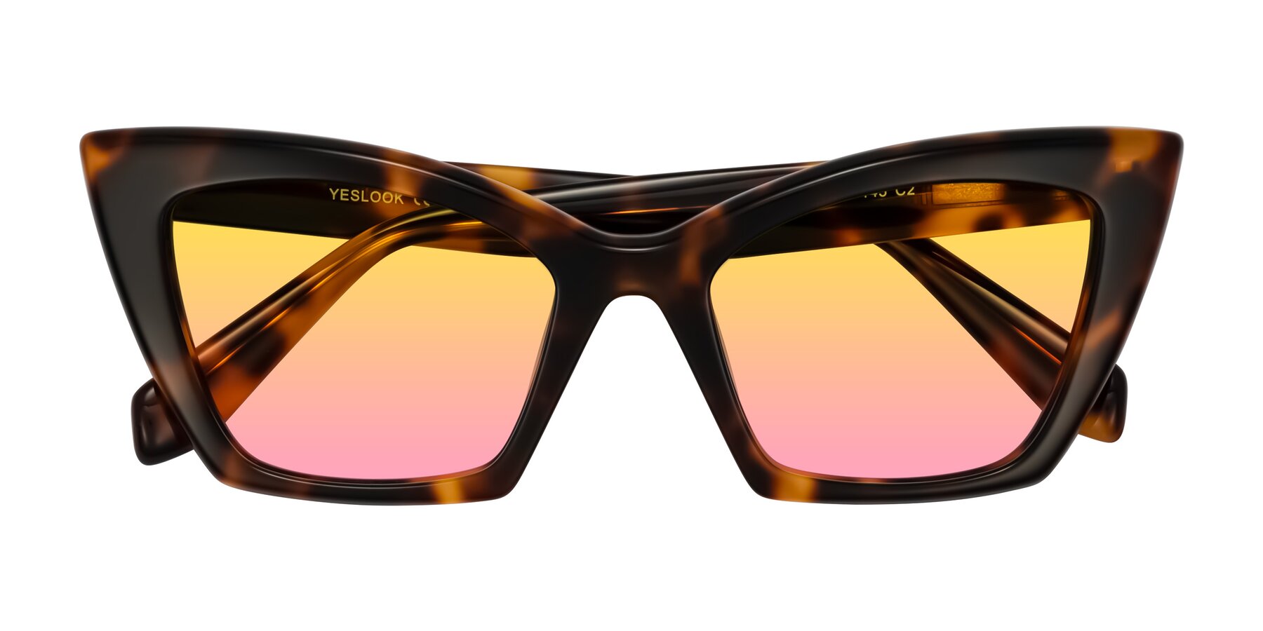 Folded Front of Wayar in Tortoise with Yellow / Pink Gradient Lenses