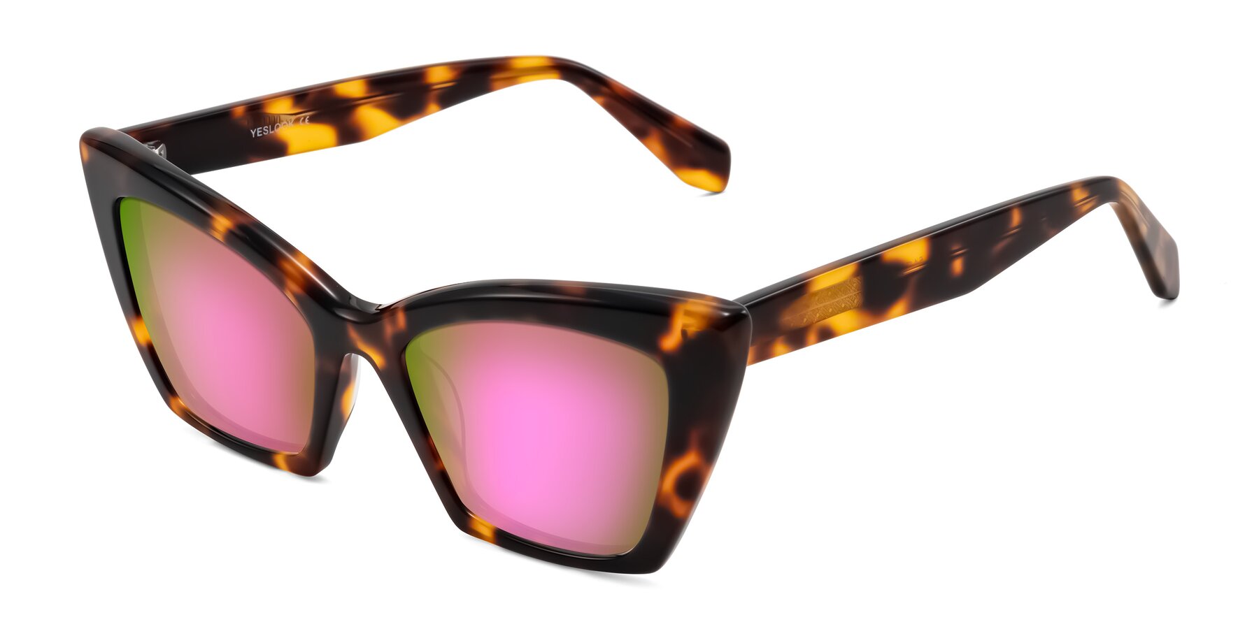 Angle of Wayar in Tortoise with Pink Mirrored Lenses
