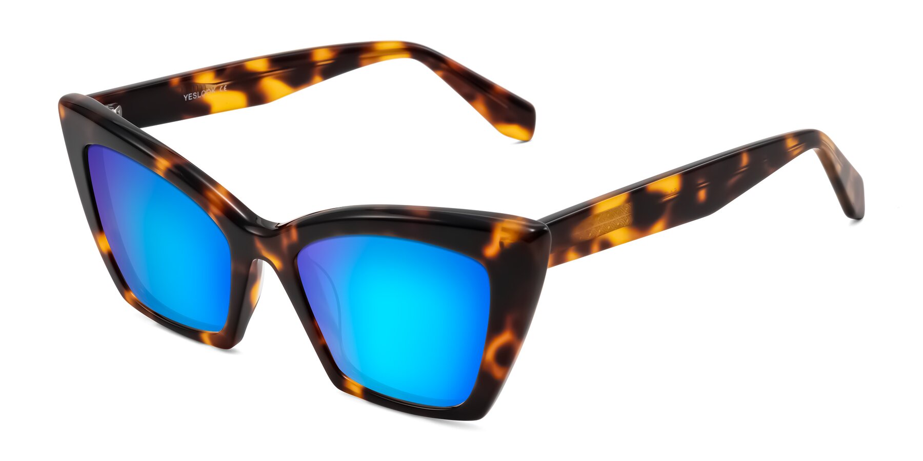 Angle of Wayar in Tortoise with Blue Mirrored Lenses