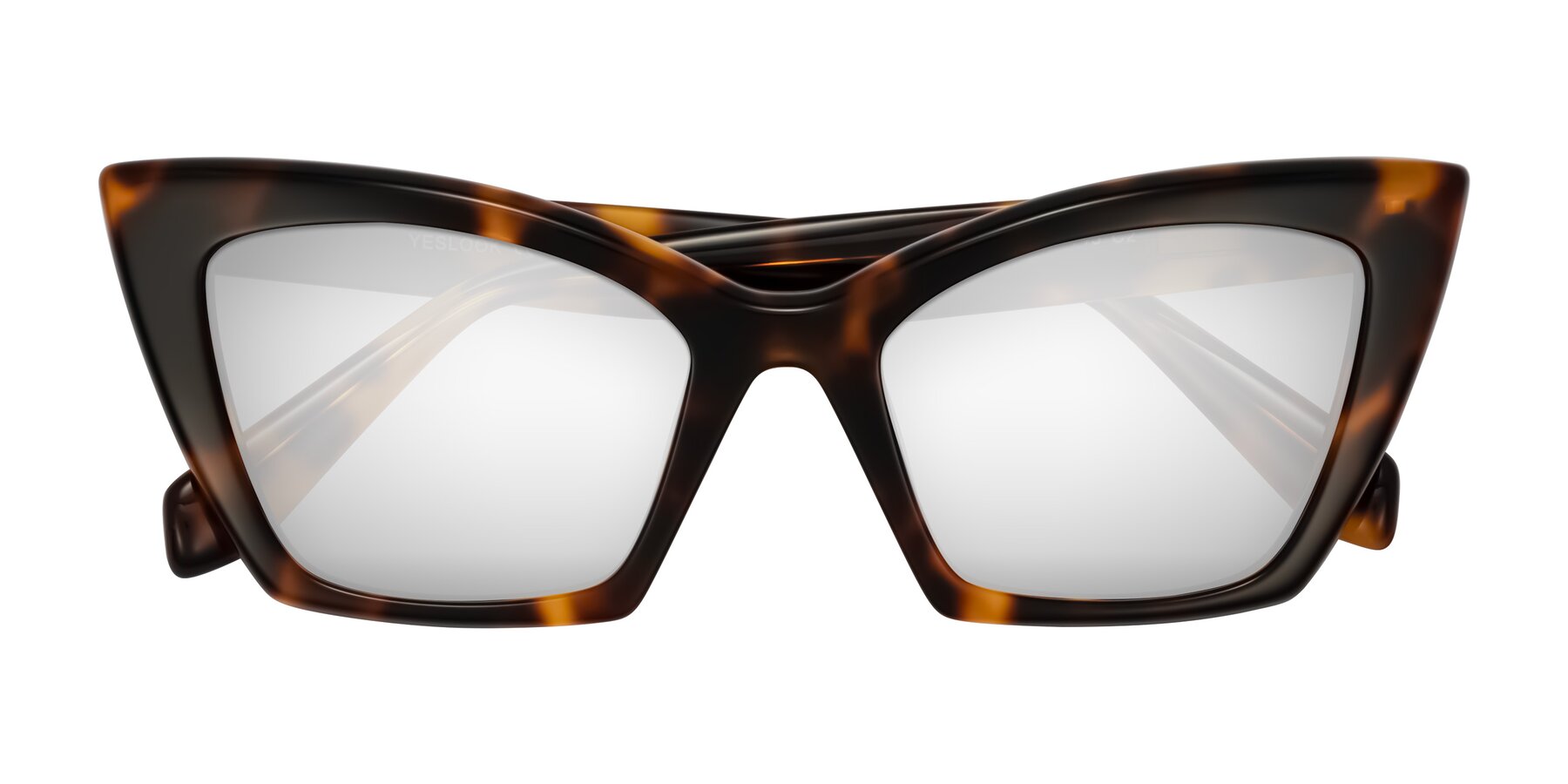 Folded Front of Wayar in Tortoise with Silver Mirrored Lenses