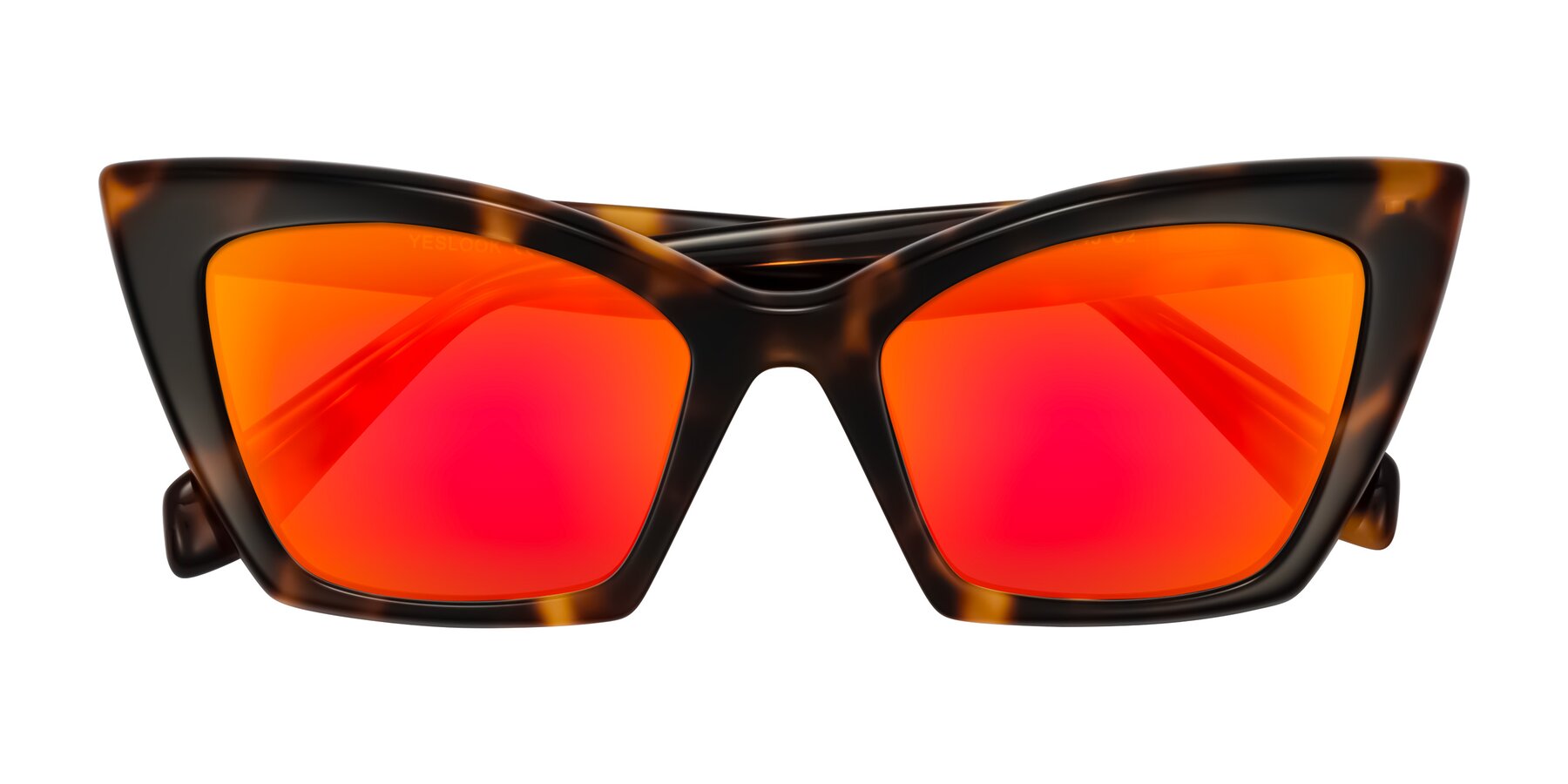 Folded Front of Wayar in Tortoise with Red Gold Mirrored Lenses