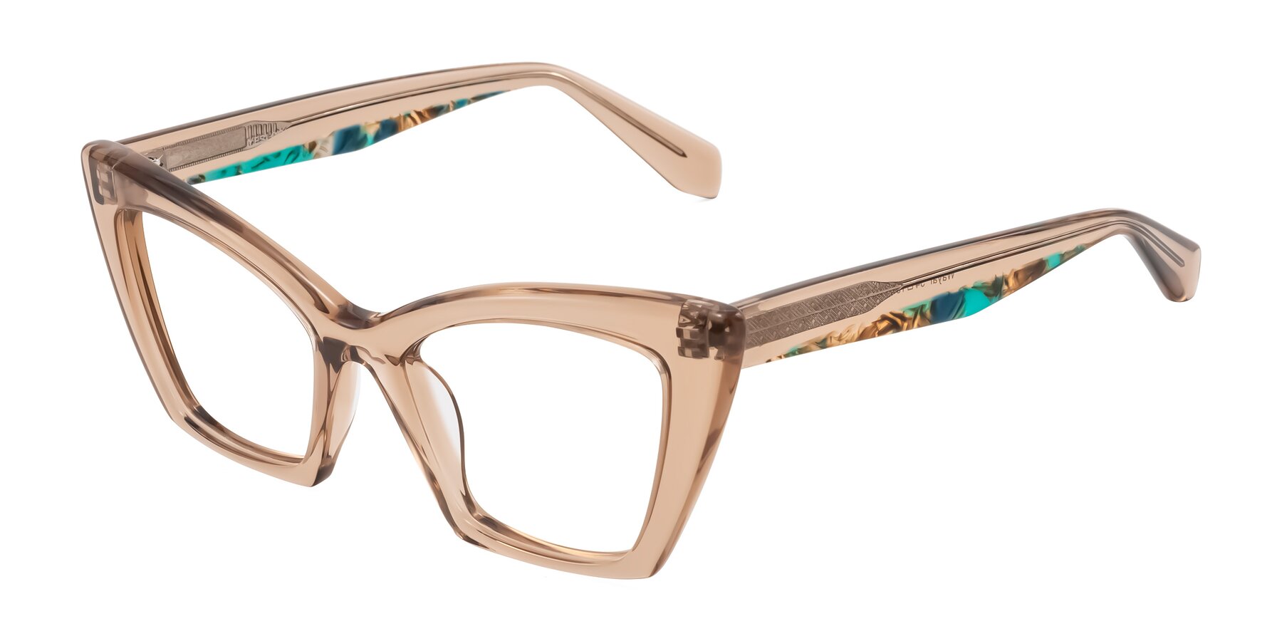 Angle of Wayar in Champagne with Clear Eyeglass Lenses