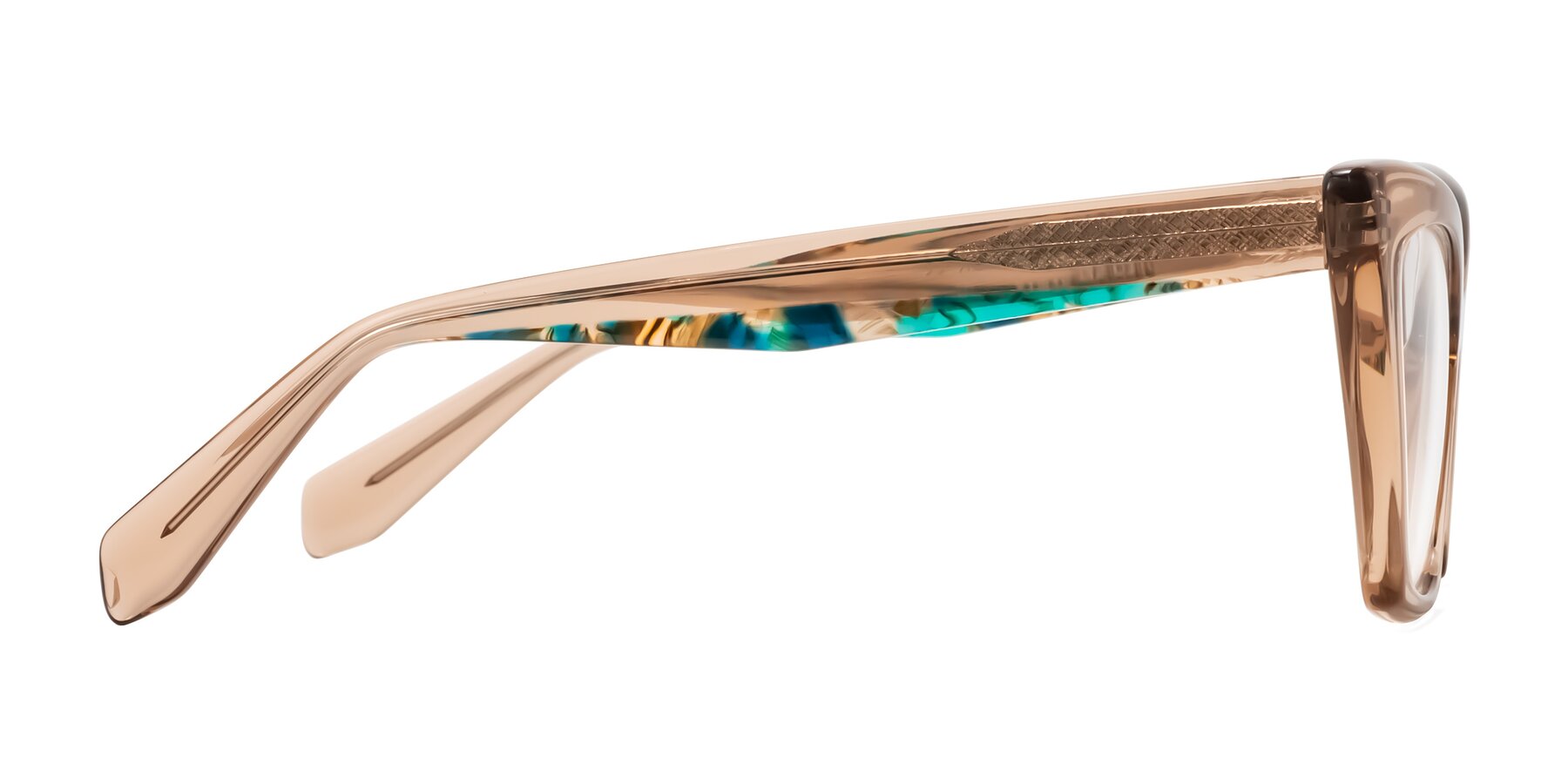 Side of Wayar in Champagne with Clear Eyeglass Lenses