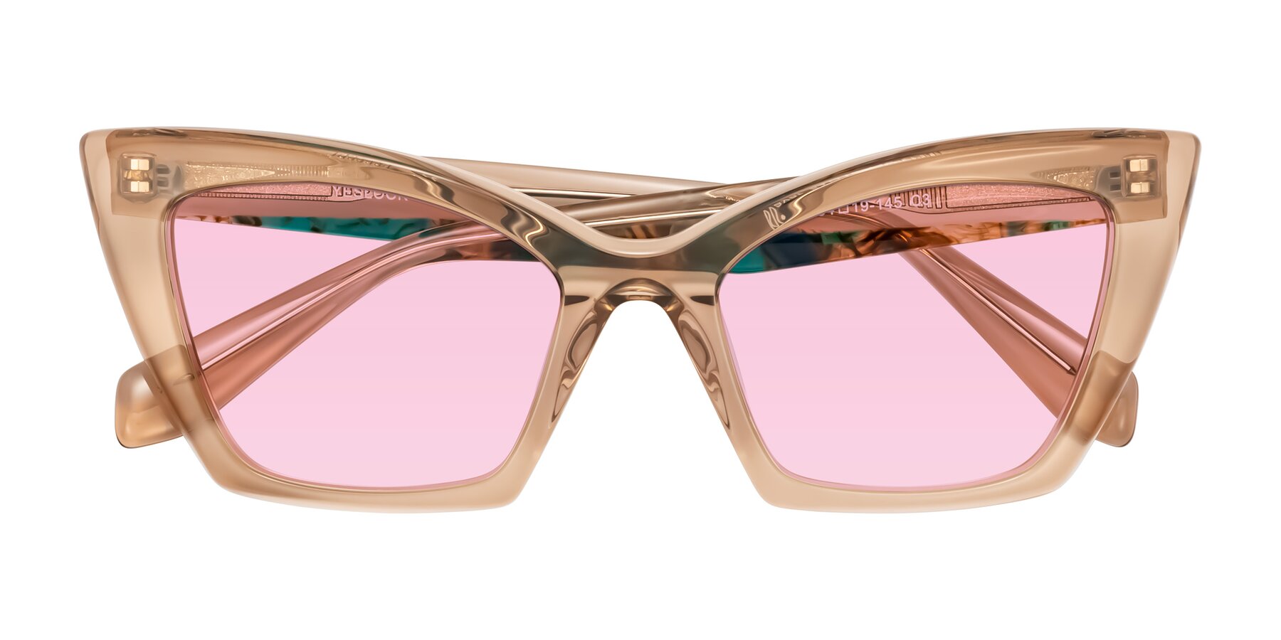 Folded Front of Wayar in Champagne with Light Pink Tinted Lenses