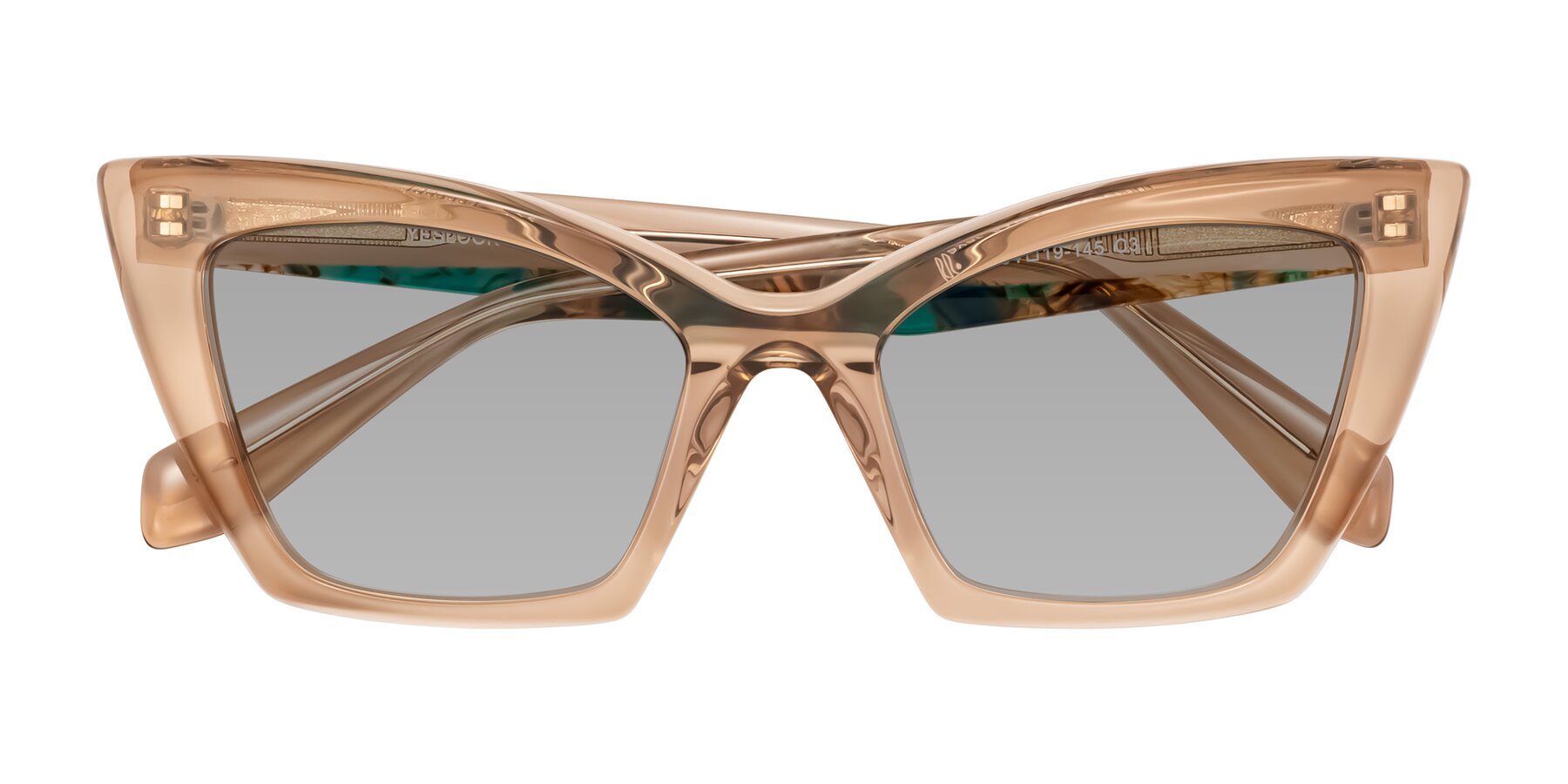 Folded Front of Wayar in Champagne with Light Gray Tinted Lenses