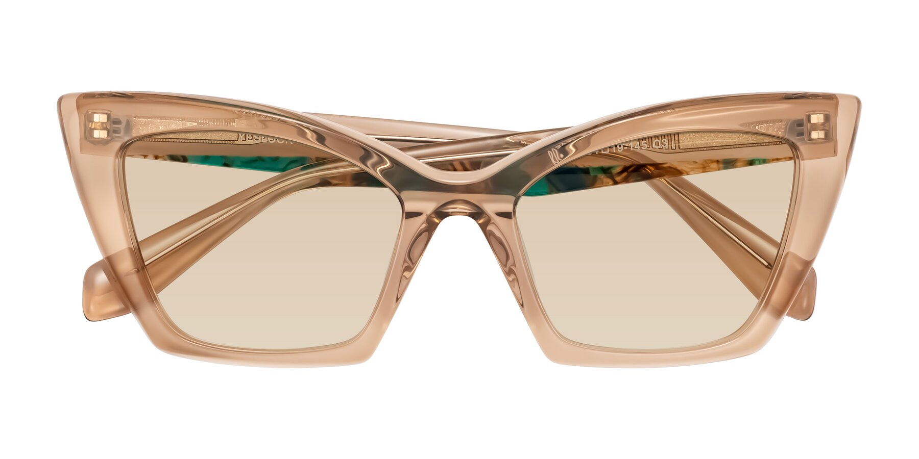 Folded Front of Wayar in Champagne with Light Brown Tinted Lenses