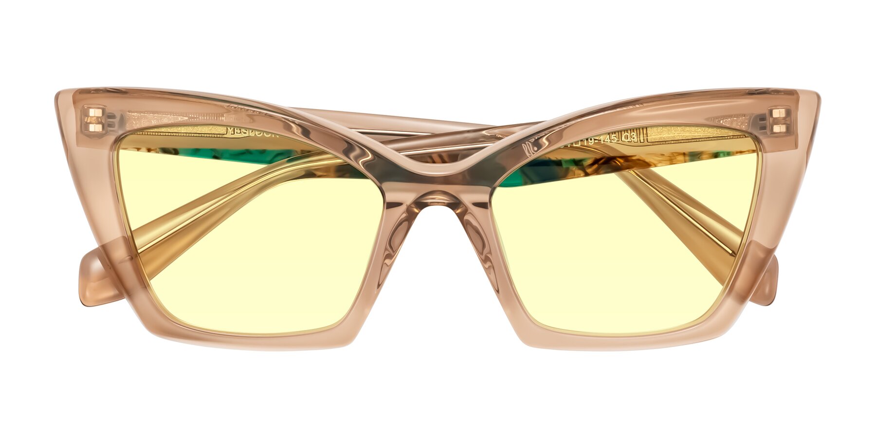 Folded Front of Wayar in Champagne with Light Yellow Tinted Lenses